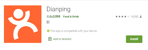 Ứng dụng khi đi du lịch Trung Quốc Diamping