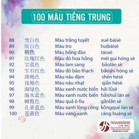 Từ vựng BJ38 Trang Đăng Nhập về chủ đề màu sắc