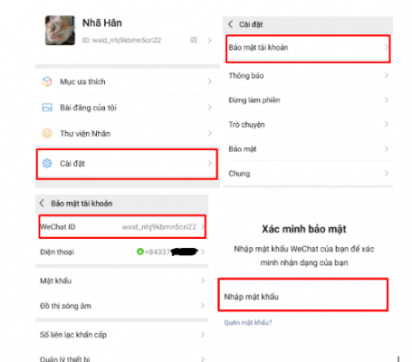 Cách lấy ID trên Wechat bước 2
