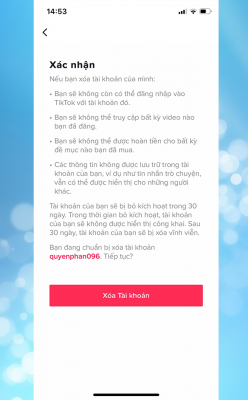 Cách xoa tài khoản Tiktok bước 4