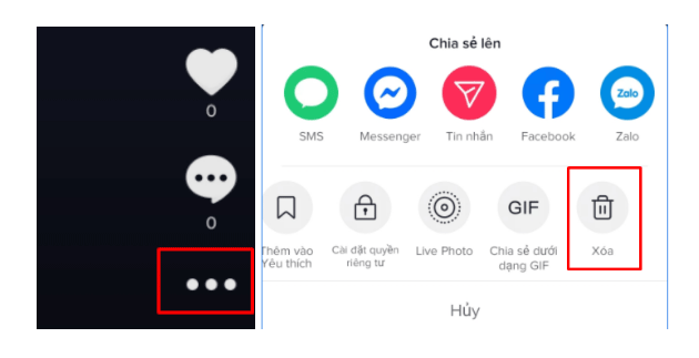 Cách xóa video trên Tiktok