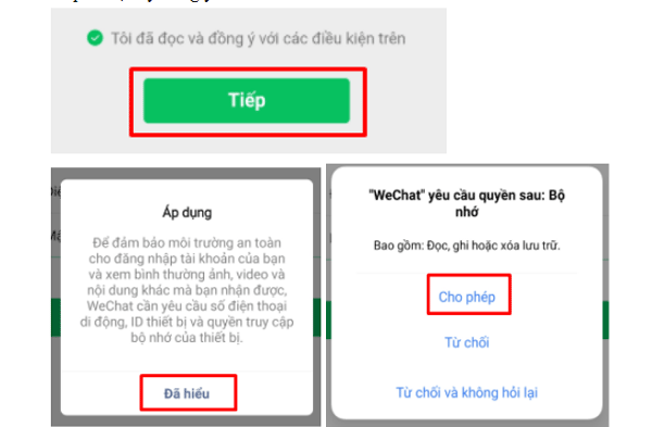 Tải, đăng ký wechat trên điện thoại bước 2.1