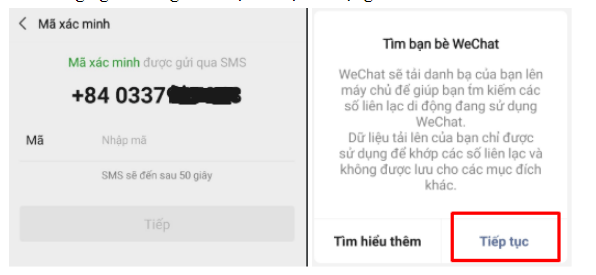 Tải, đăng ký wechat trên điện thoại bước 5