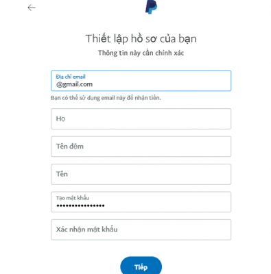Cách tạo tài khoản PayPal 5