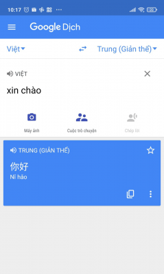 Google dịch trên điện thoại