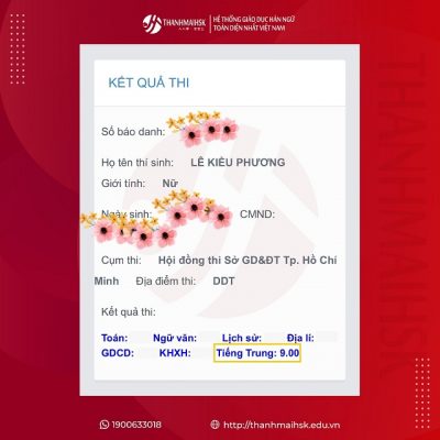 Tự hào Thanhamihsk - Ôn thi D4 cấp tốc ẵm điểm cao 6