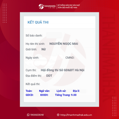 Tự hào Thanhamihsk - Ôn thi D4 cấp tốc ẵm điểm cao 7