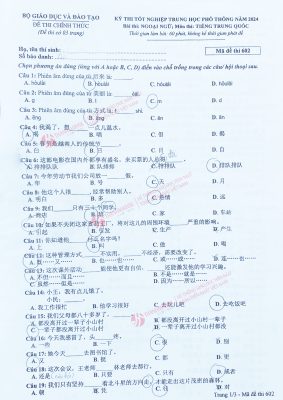 Mã đề 602 - 1