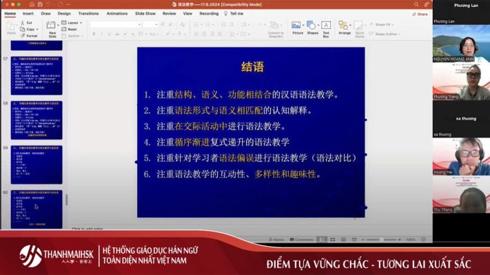 Khai giảng Khoá 5 Đào tạo kỹ năng thực hành giảng dạy Hán ngữ 2