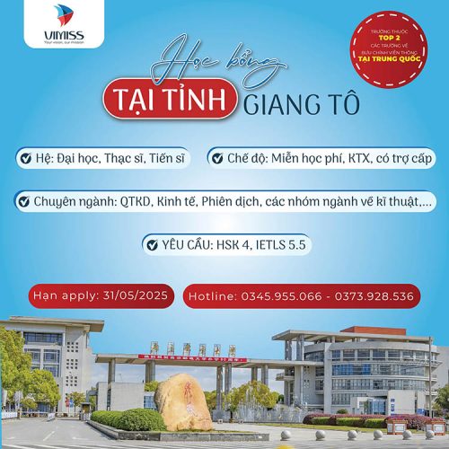 Học bổng tại tỉnh Giang Tô 2025